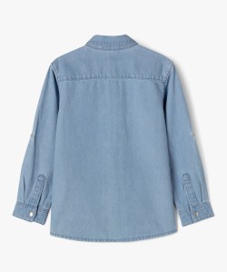 Chemise en jean manches longues à boutons-pression garçon
